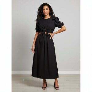 1. STATE Cutout Maxi Dress Black Size 4 Broken Button Loop